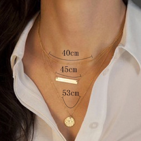 Delicate Gold Bar Layered Necklace - Picture 5 of 6